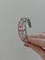 Cuff bicolor Bracelet with rose color crystal - Cecilia Vintage
