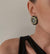 Vintage Ervin Pearl Roman warrior coin design black enamel clip on earrings - Cecilia Vintage