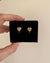 Vintage Heart white rhinestone clip on earrings - Cecilia Vintage