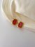 Vintage Pink stone clip earrings - Cecilia Vintage
